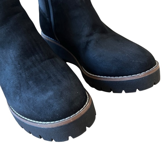 BLONDO DANIKA BLACK NUBUCK BOOTS 7M WATERPROOF ANKLE ZIP LUG SOLE EDGY CASUAL - Picture 6 of 13